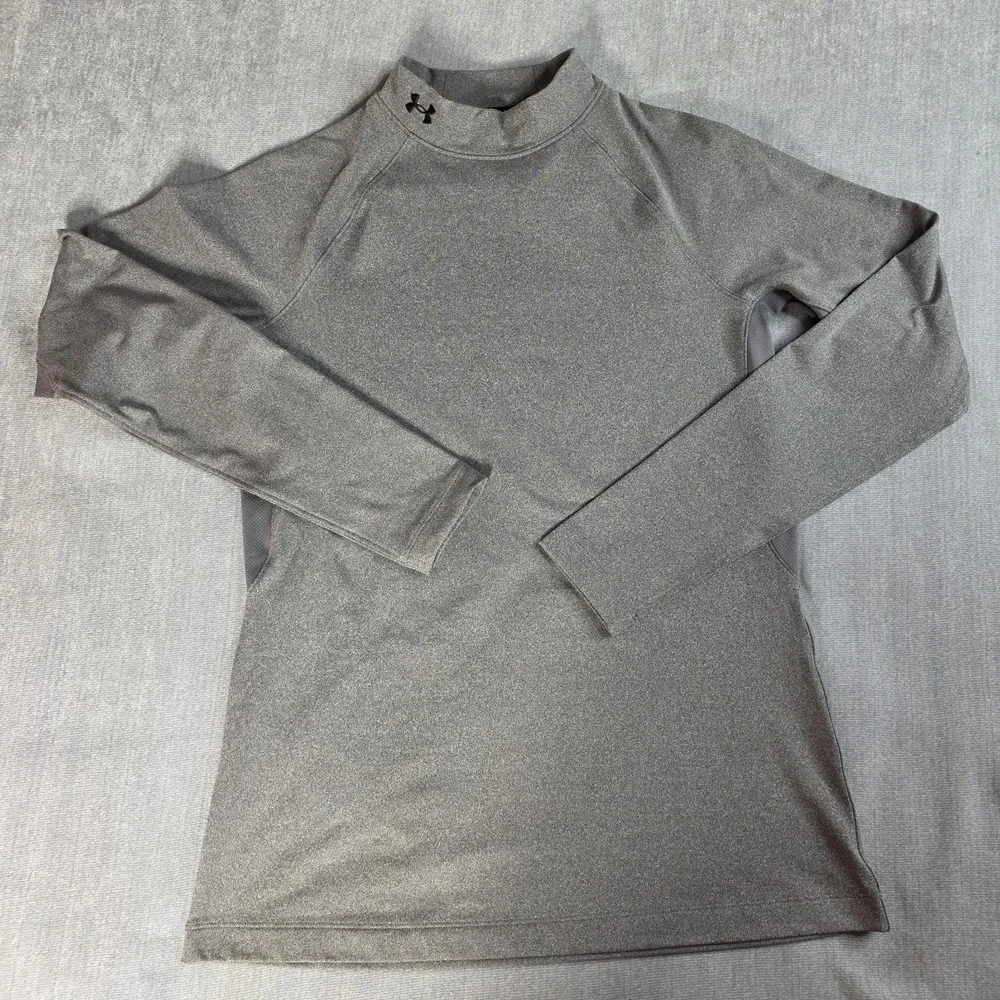 NWT Under Armour ColdGear Fitted Mock Base Layer Women's Large Charcoal Shirt - Picture 1 of 15